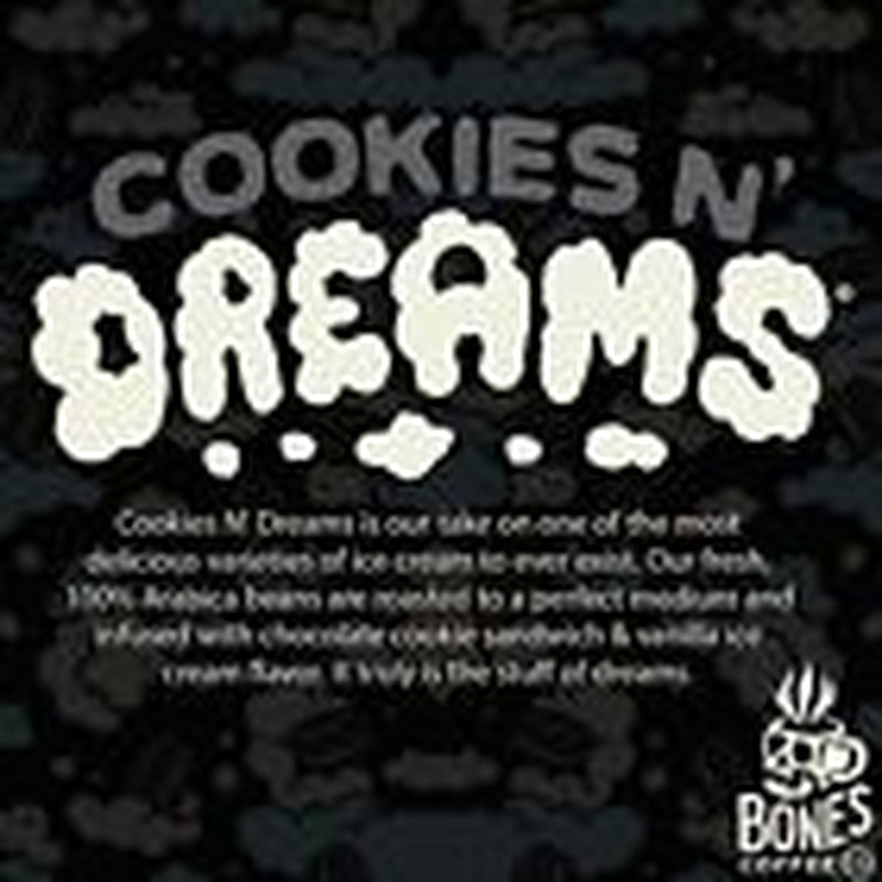 Bones Coffee Company Cookies 'N Dreams Ground Coffee Beans Cookie & Creams 12 Oz
