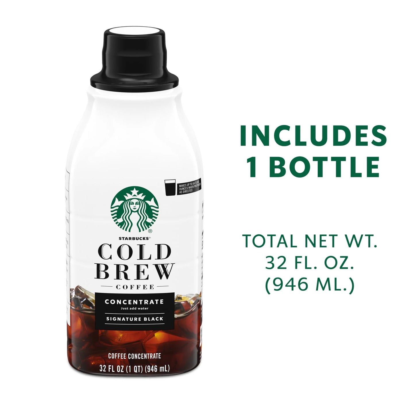 (6 Pack) Signature Black Coffee, Bottled Cold Brew Coffee Concentrate Drink, 32 Oz