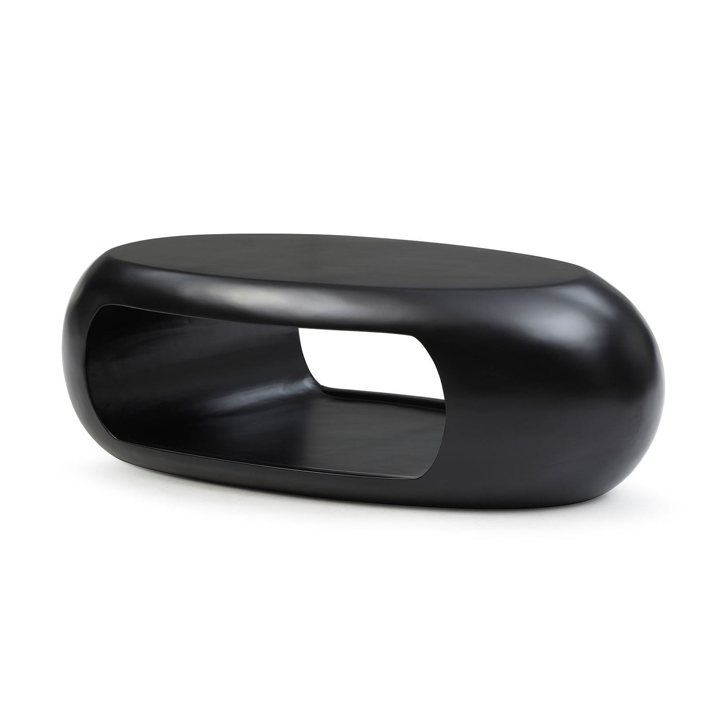 47.24'' Modern Oval Coffee Table, Sturdy Fiberglass Center Cocktail