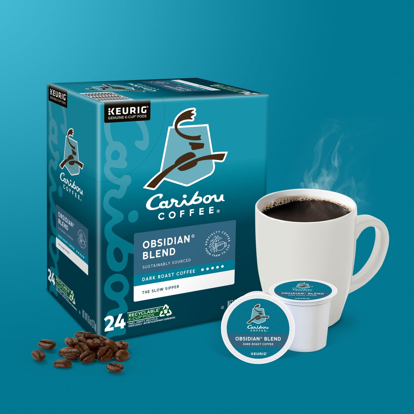 Coffee, Obsidian Blend Dark Roast K-Cup Coffee Pods, 24 Count