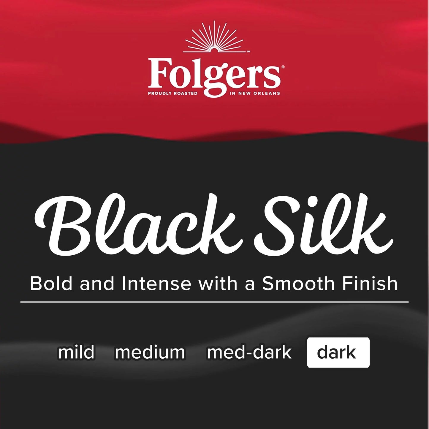Black Silk Ground Coffee, Smooth Dark Roast Coffee, 22.6 Ounce Canister