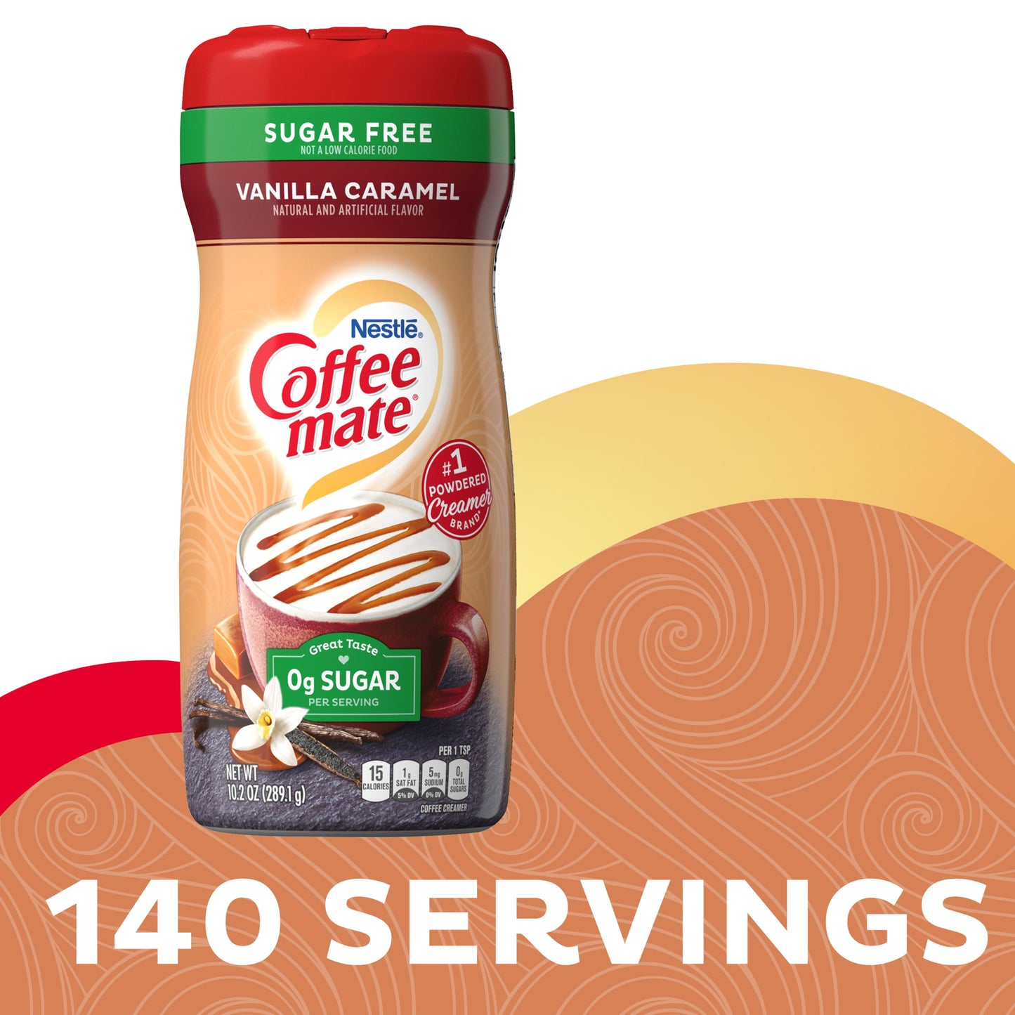 Nestle Coffee Mate Vanilla Caramel Sugar-Free Powdered Coffee Creamer, 10.2 Oz