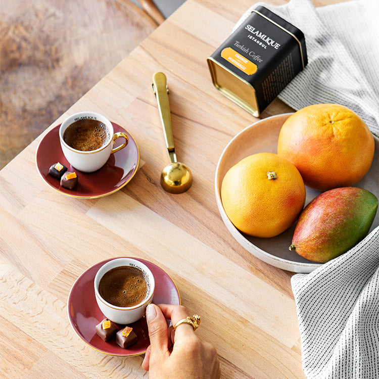 Selamlique Orange Flavoured Ground Turkish Coffee – 125g Box