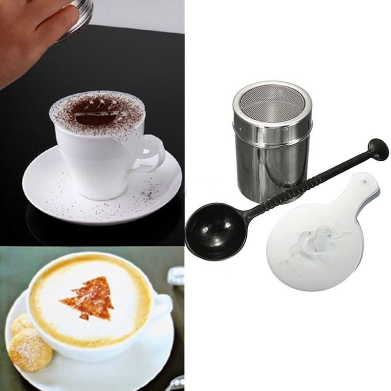 16Pcs Plastic Coffee Stencils Cappuccino Template