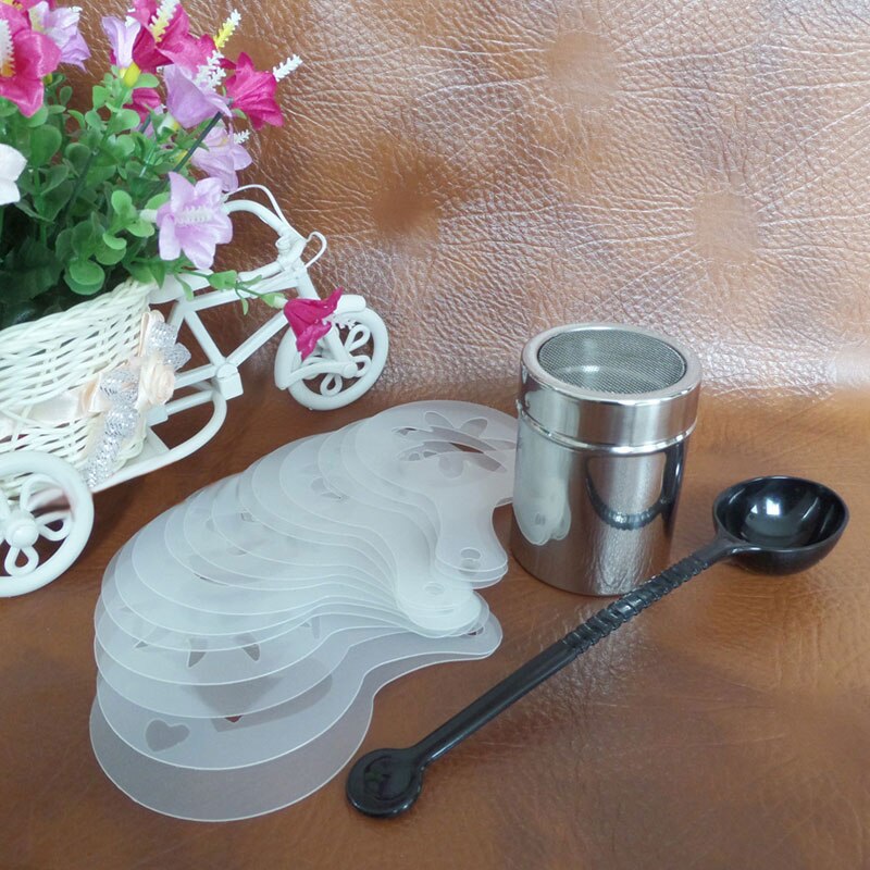 16Pcs Plastic Coffee Stencils Cappuccino Template