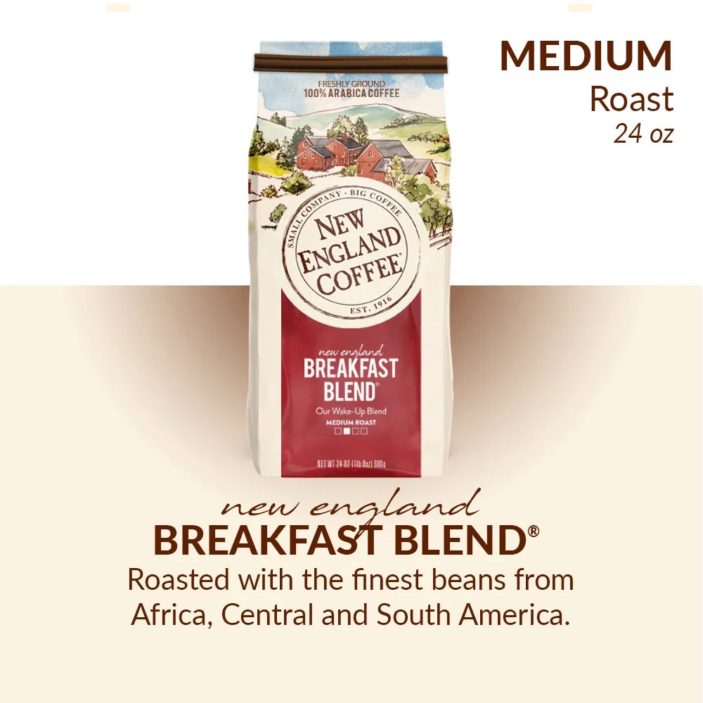 (2 Pack) Breakfast Blend Ground Coffee, 24 Oz, Bag