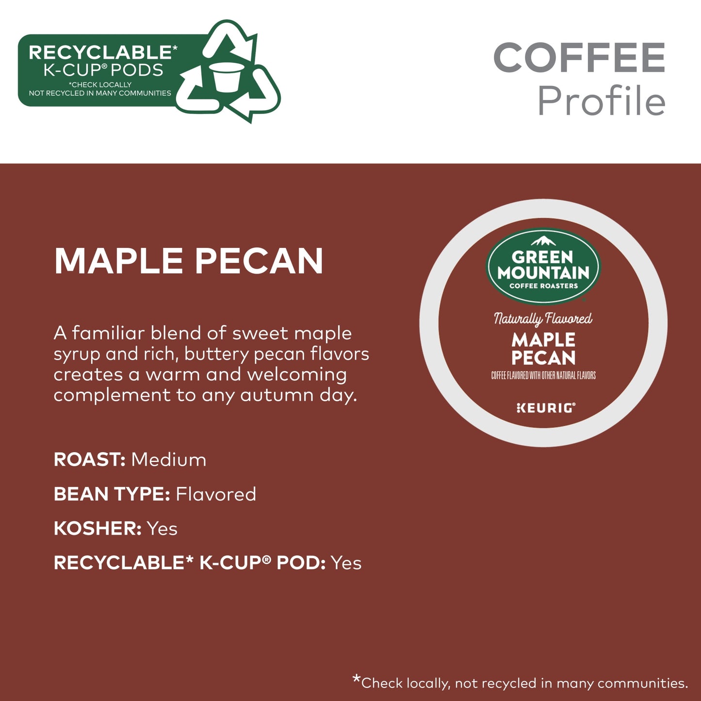 , Maple Pecan Light Roast K-Cup Coffee Pods, 24 Count