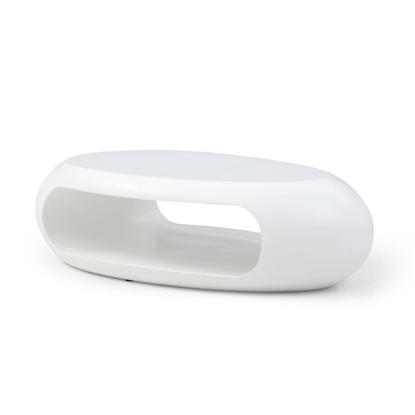 47.24'' Modern Oval Coffee Table, Sturdy Fiberglass Center Cocktail