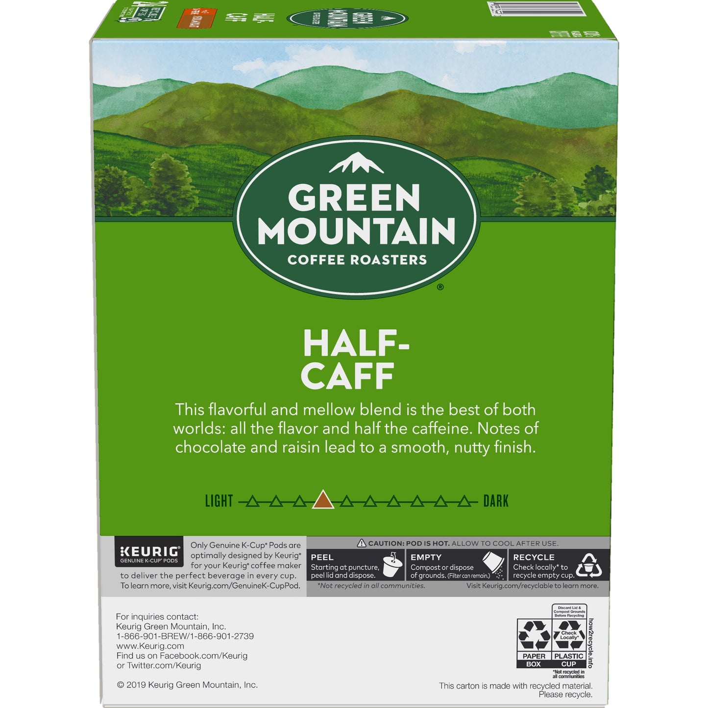 (4 Pack) , Half Caff Medium Roast K-Cup Coffee Pods, 24 Count