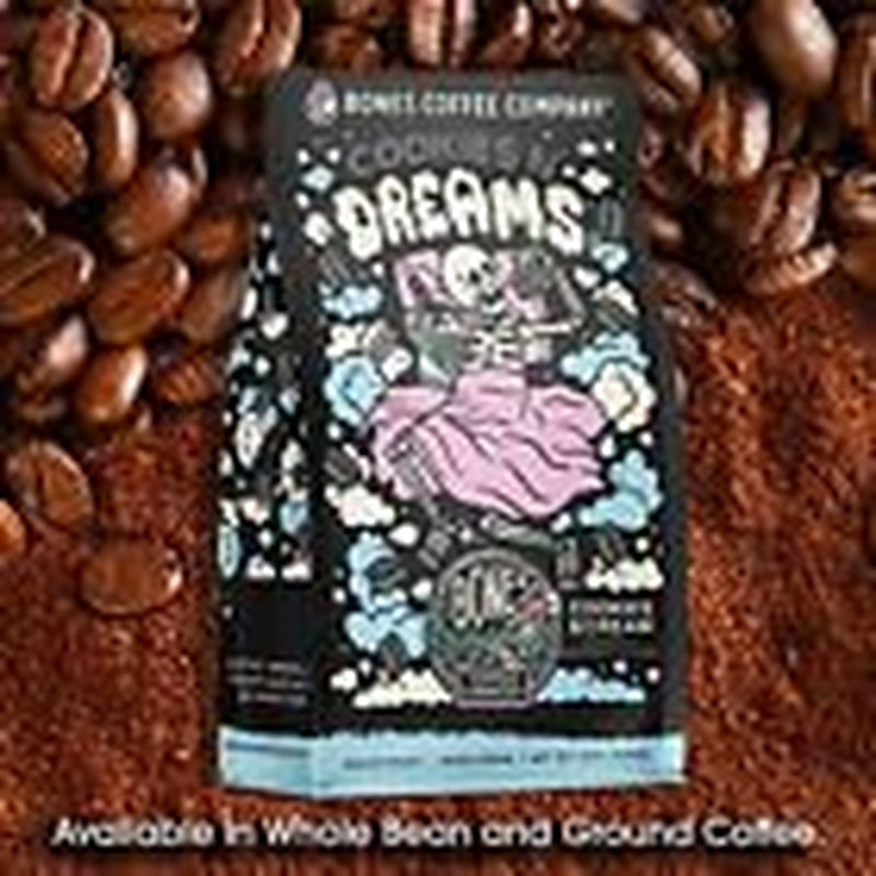 Bones Coffee Company Cookies 'N Dreams Ground Coffee Beans Cookie & Creams 12 Oz