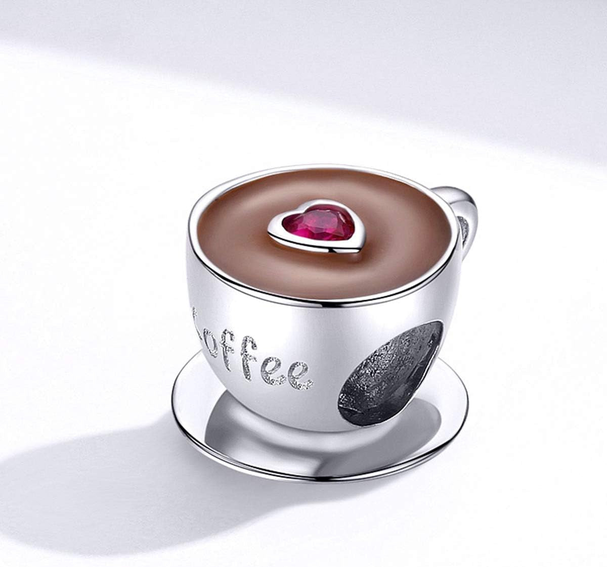925 Sterling Silver Charms for Bracelets Cat Coffee Cup Rose Flower Animal Beads Charm Jewelry Gifts for Women