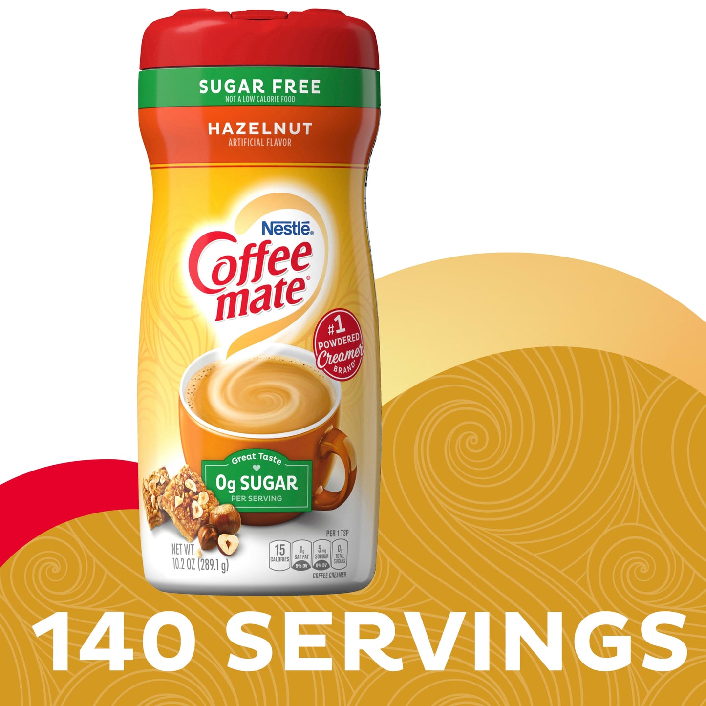 Nestle Coffee Mate Hazelnut Sugar-Free Powdered Coffee Creamer, 10.2 Oz