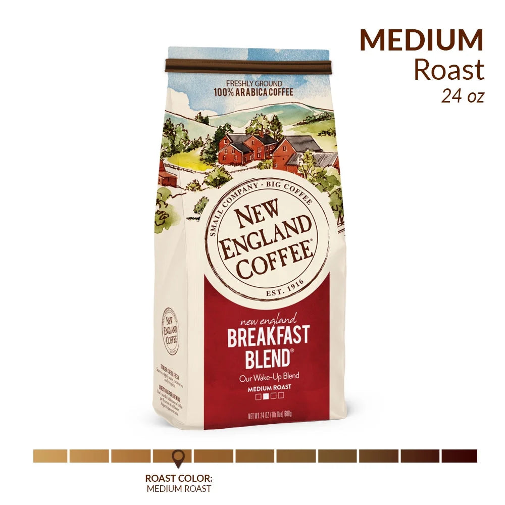 (2 Pack) Breakfast Blend Ground Coffee, 24 Oz, Bag
