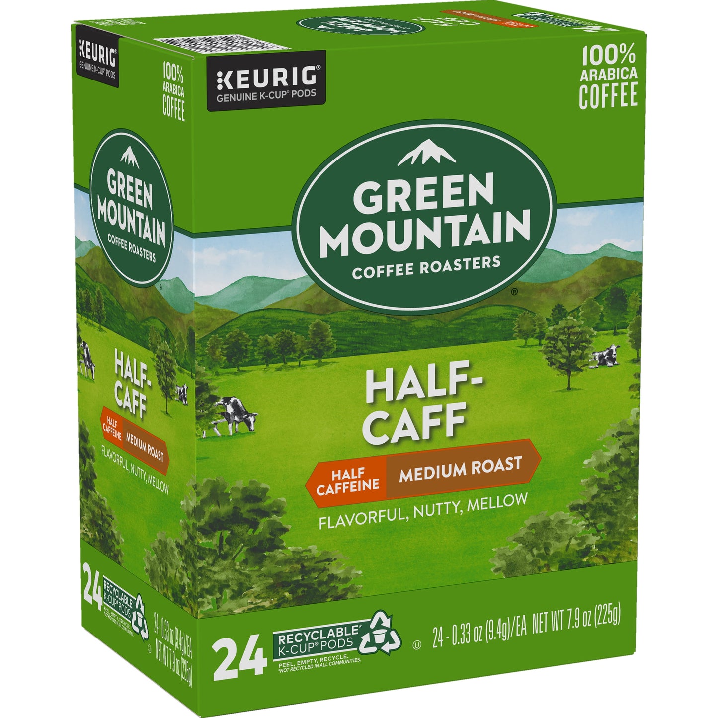 (4 Pack) , Half Caff Medium Roast K-Cup Coffee Pods, 24 Count