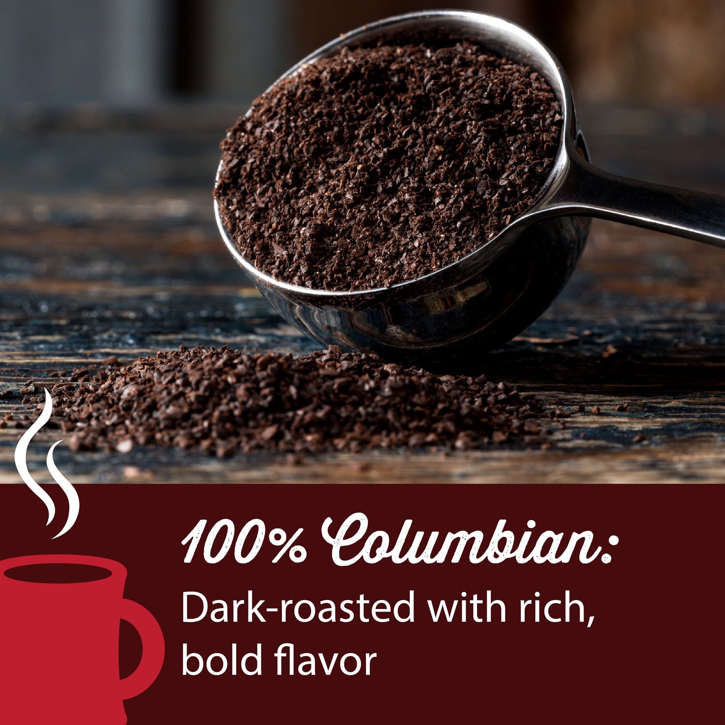. Coffee 100% Colombian Ground Coffee, Dark Roast, 24 Oz