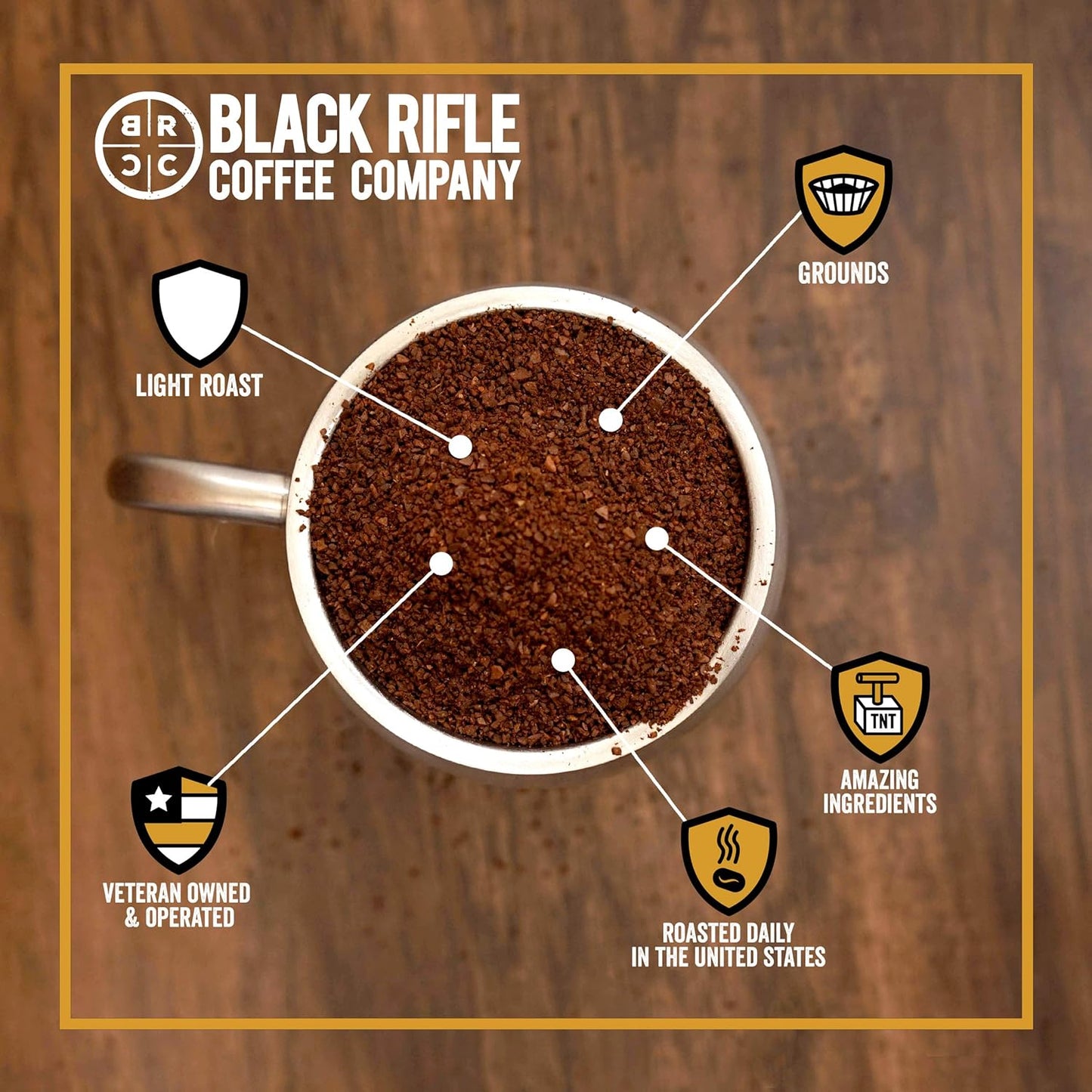 Gunship Roast, Light Roast Ground Coffee, 12 OZ Bag