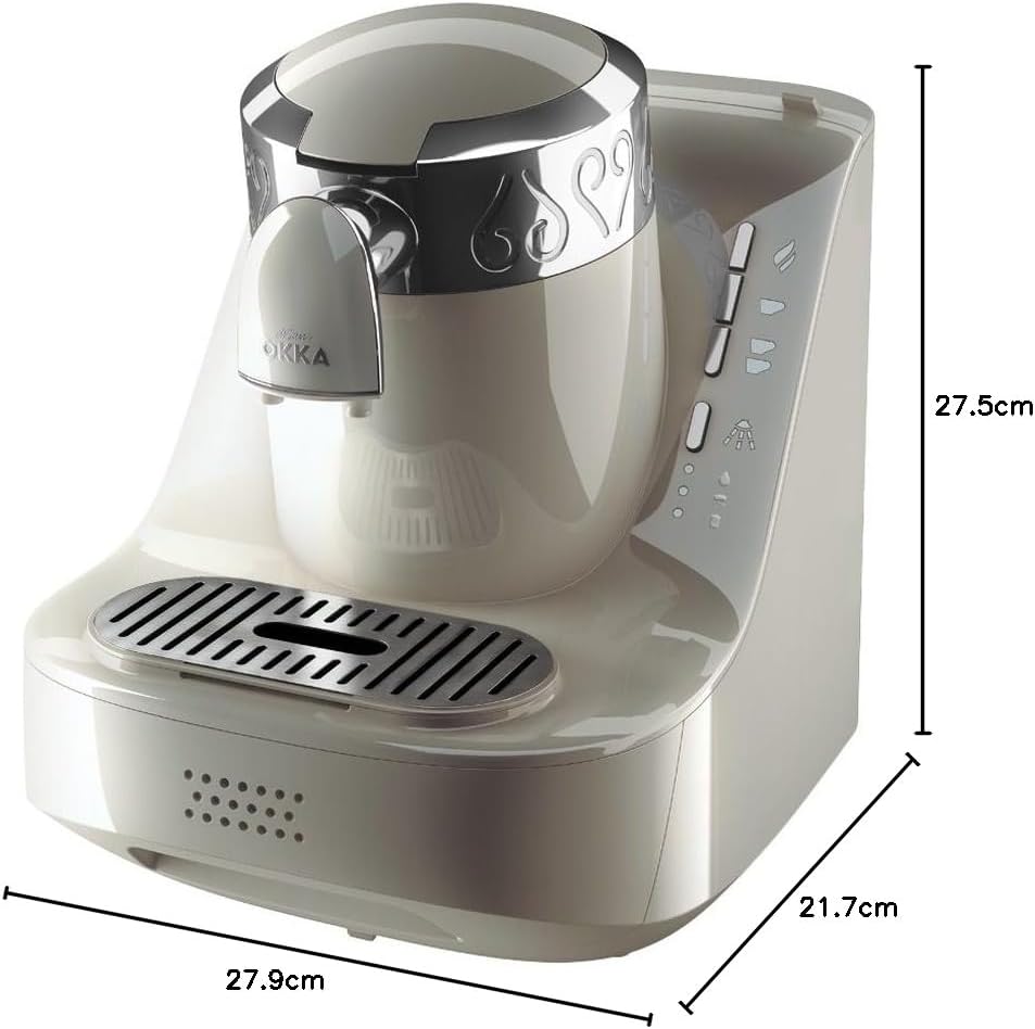 Arzum OK002W Okka Automatic Turkish Coffee Machine, White/Chrome