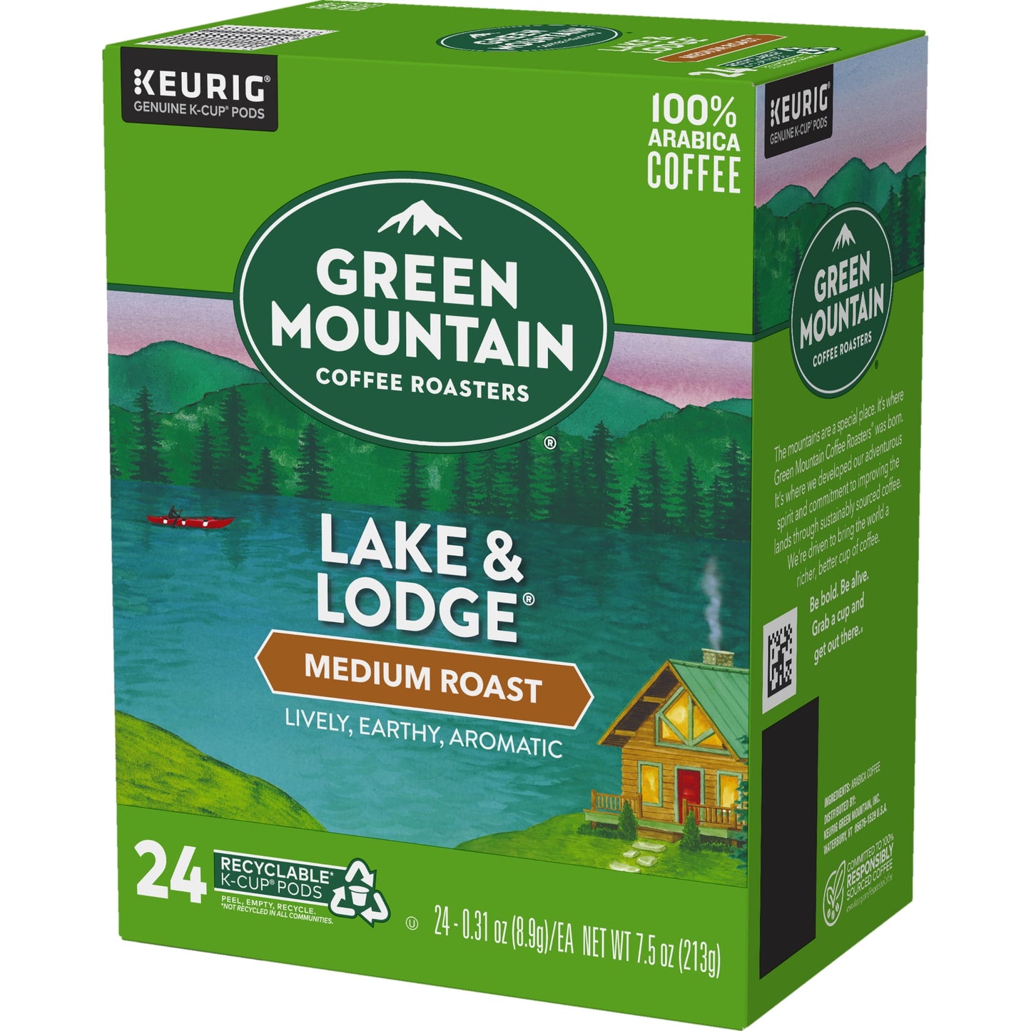 Green Mountain Coffee Lake & Lodge K-Cup Pods, Medium Roast, 24 Count for Brewers
