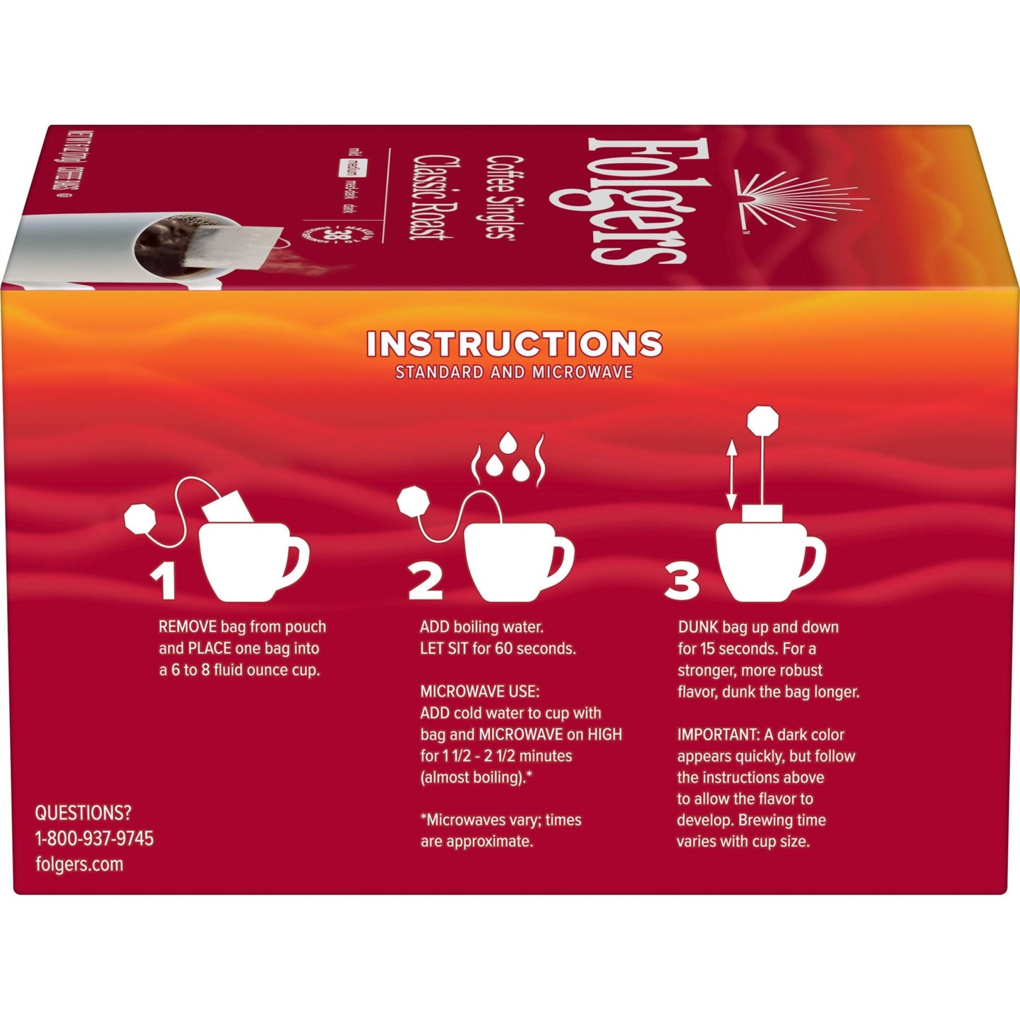 Coffee Singles Classic Roast Coffee Bags, 38 Count