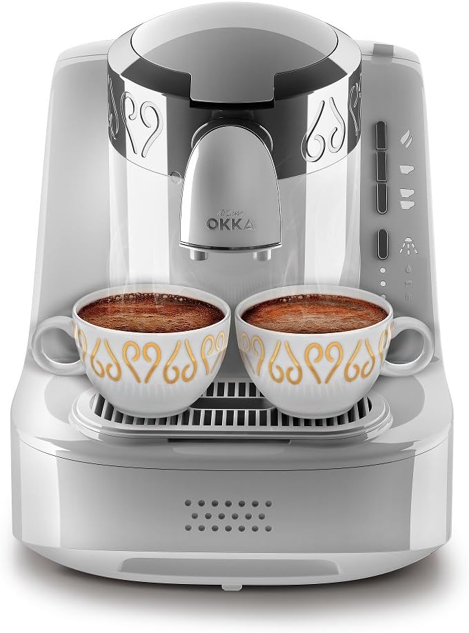 Arzum OK002W Okka Automatic Turkish Coffee Machine, White/Chrome