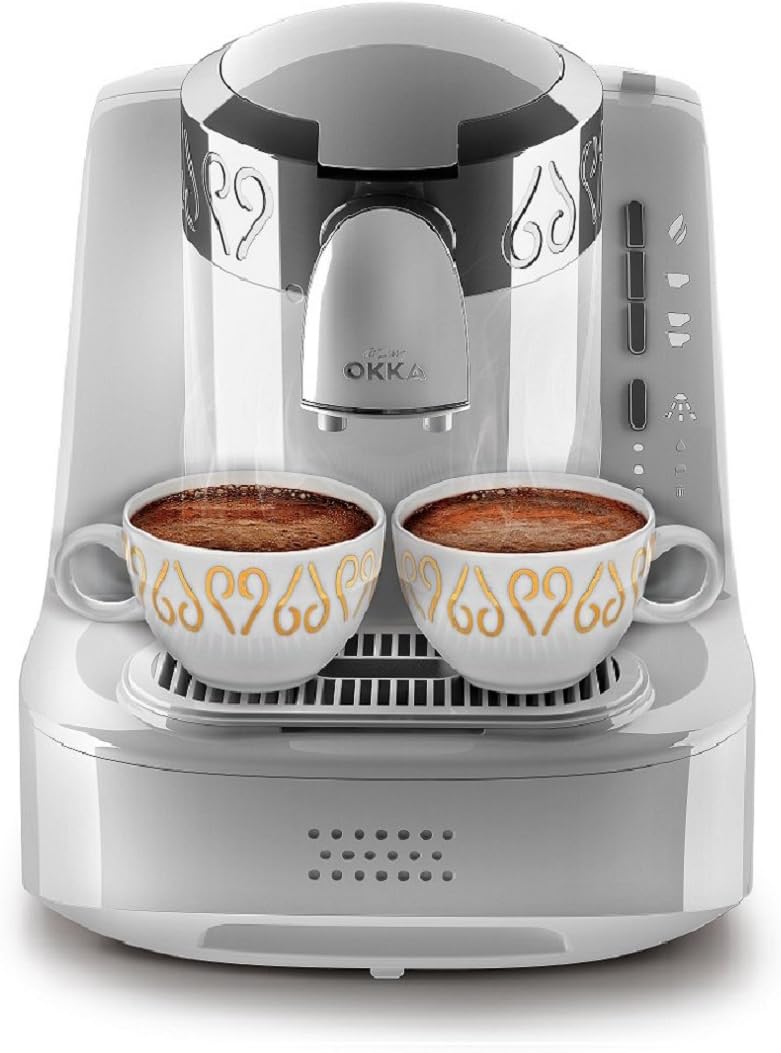 Arzum OK002W Okka Automatic Turkish Coffee Machine, White/Chrome