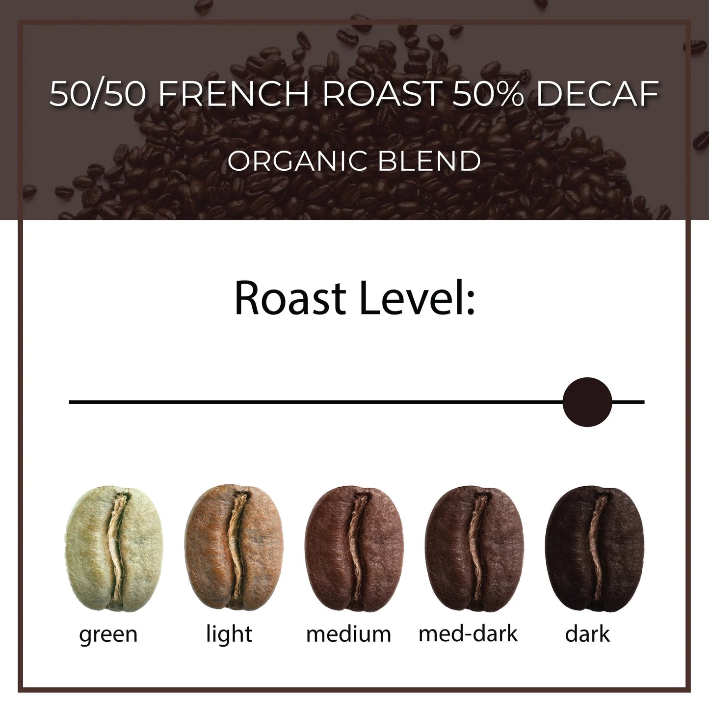 The Bean Coffee Company Organic 50/50 French Roast, 50% Decaf, Dark Roast, Ground, 5-Pound Bag