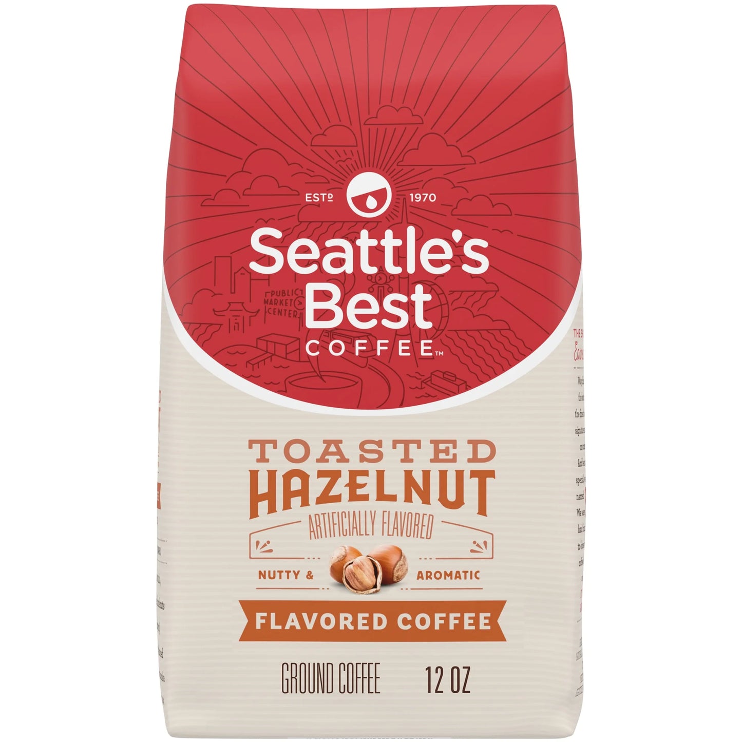 Arabica Beans Toasted Hazelnut, Ground Coffee, 12 Oz
