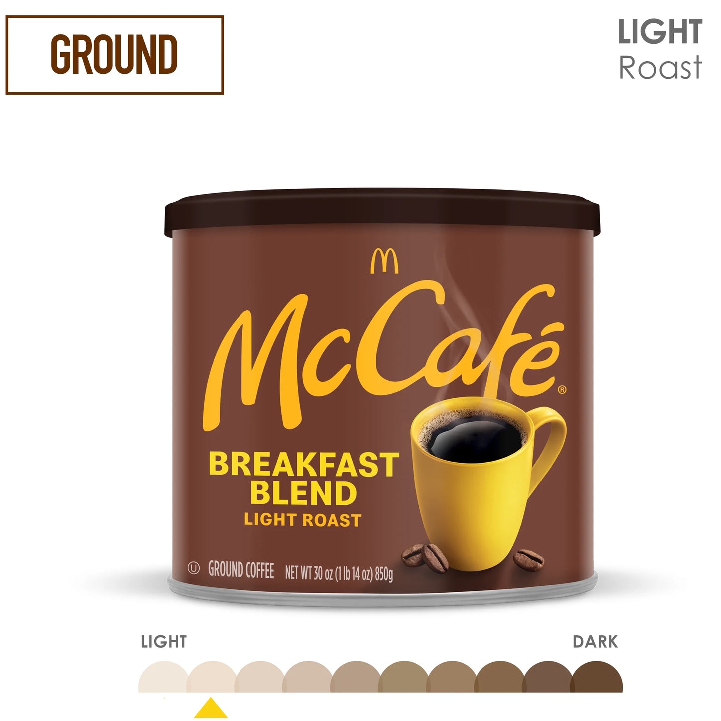 Mccafe Breakfast Blend, Light Roast, Ground Coffee, 30 Oz
