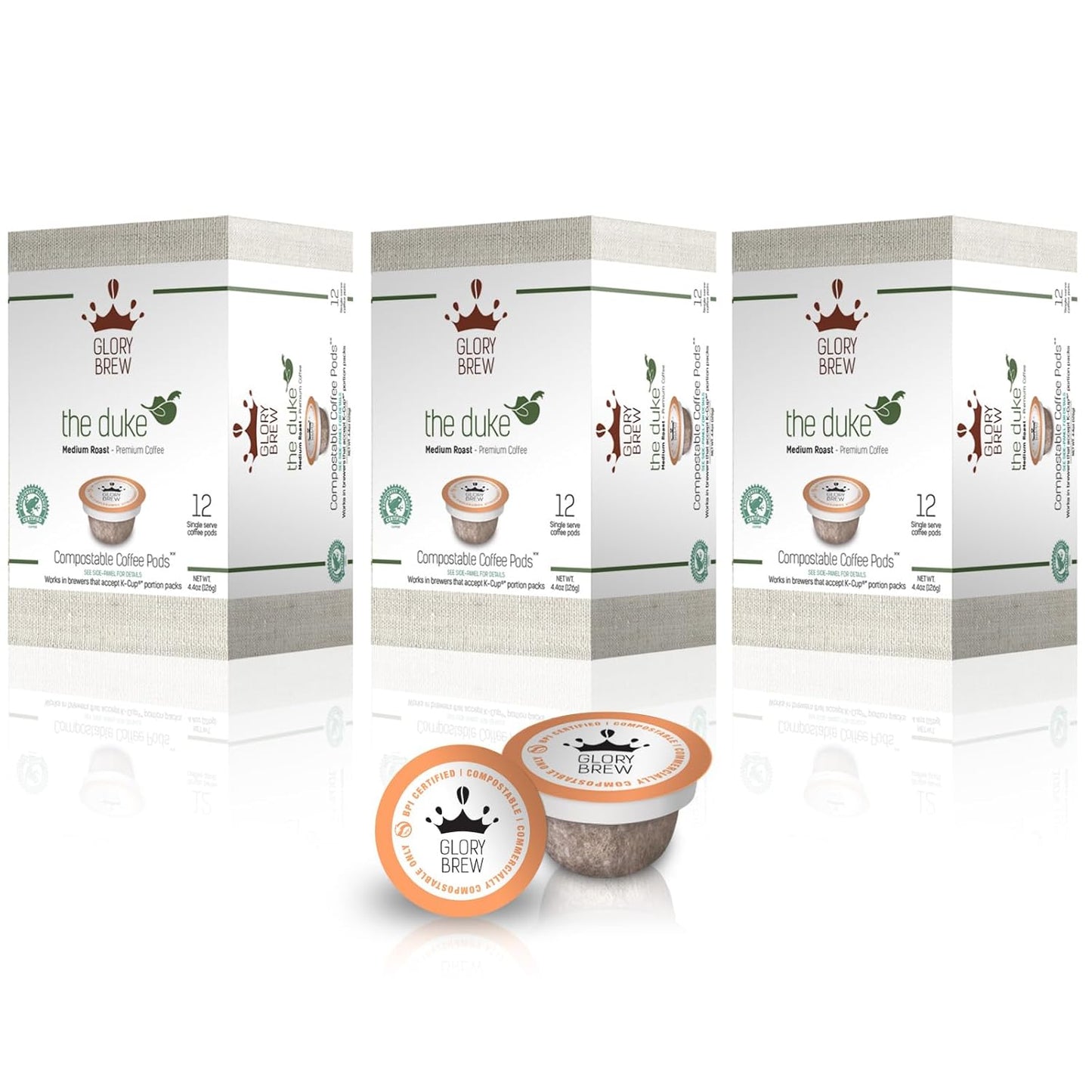 36 Compostable Coffee Pods I Compatible with Keurig Machines I Premium Compostable Coffee I the Duke I Medium Roast Coffee I Rainforest Alliance Certified