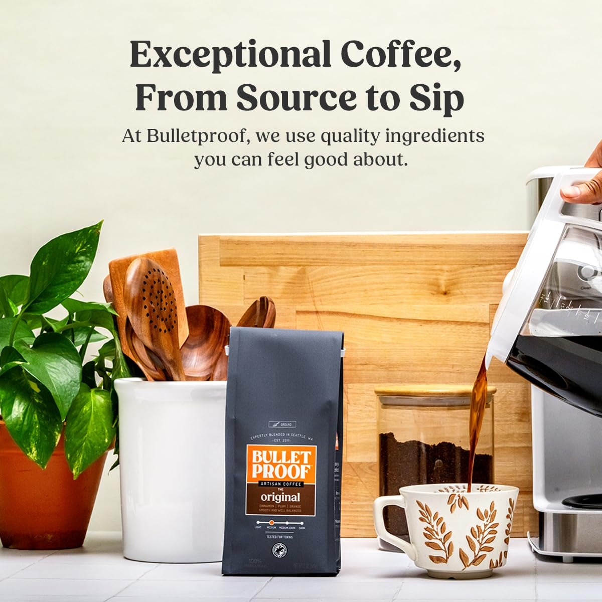 Original Medium Roast Ground Coffee, 12 Ounces (Pack of 3), 100% Arabica Beans, Clean Coffee Tested for Toxins, Packaging May Vary