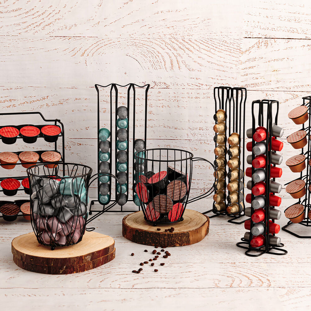 Stand for 36 Coffee Capsules Quid Ebano Metal (19 x 12 x 37 cm)