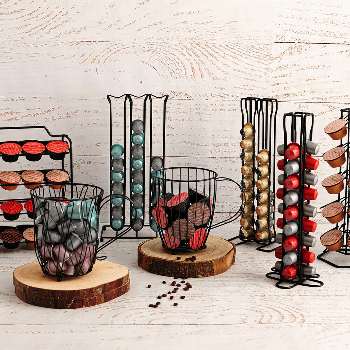 Stand for 36 Coffee Capsules Quid Ebano Metal (19 x 12 x 37 cm)