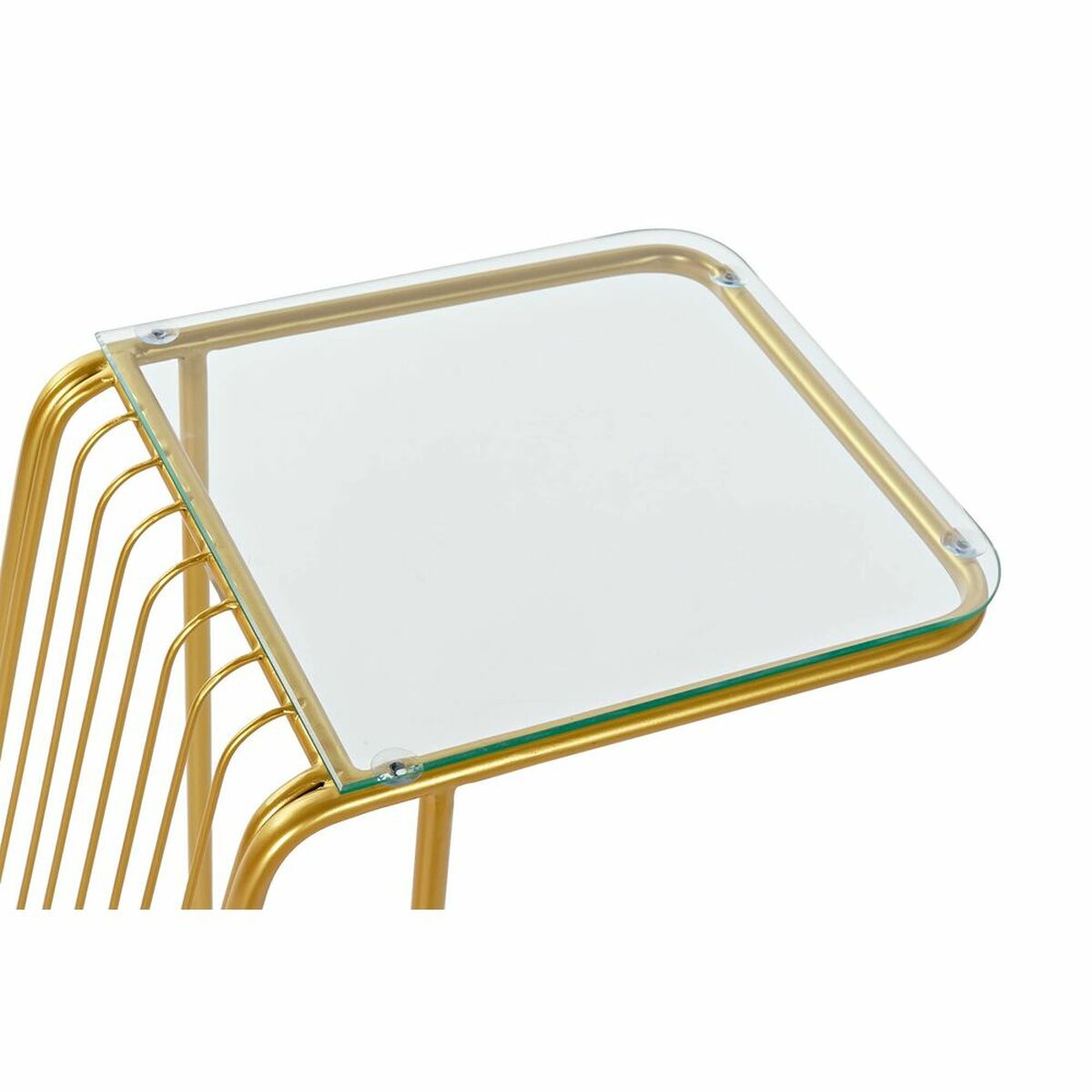 Coffee Table DKD Home Decor 46,5 x 30 x 61 cm Crystal Golden Metal