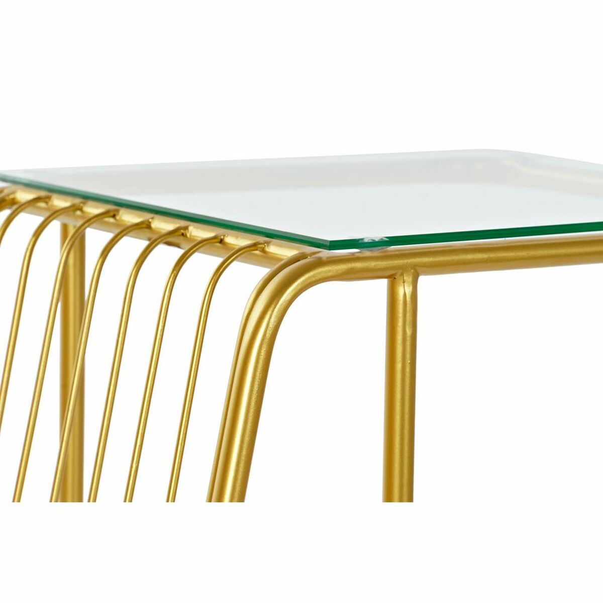 Coffee Table DKD Home Decor 46,5 x 30 x 61 cm Crystal Golden Metal