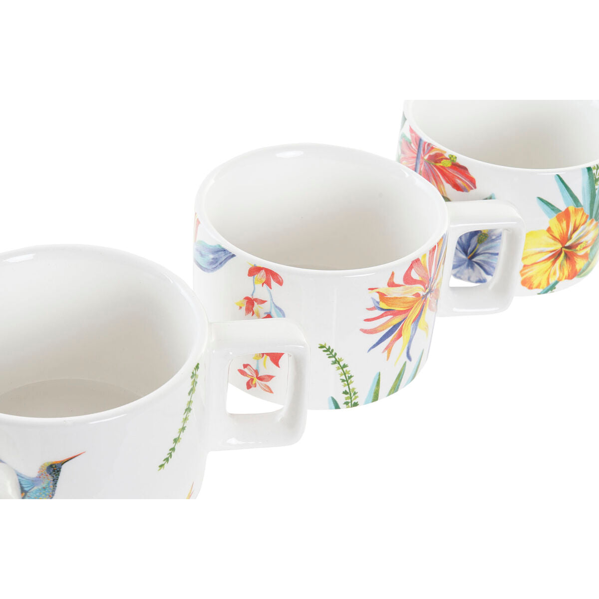 Piece Coffee Cup Set DKD Home Decor Multicolour Dolomite 4 Pieces 260