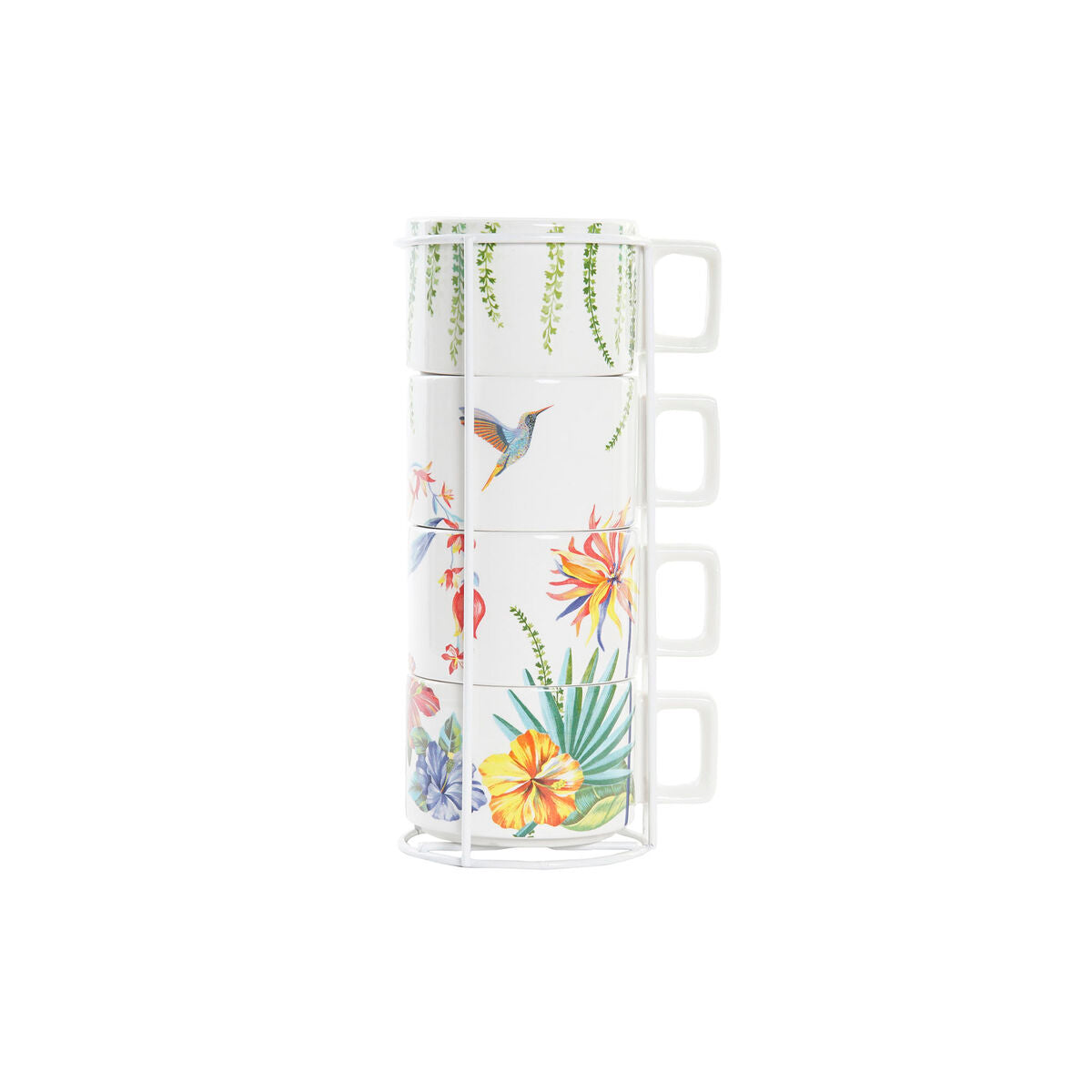Piece Coffee Cup Set DKD Home Decor Multicolour Dolomite 4 Pieces 260