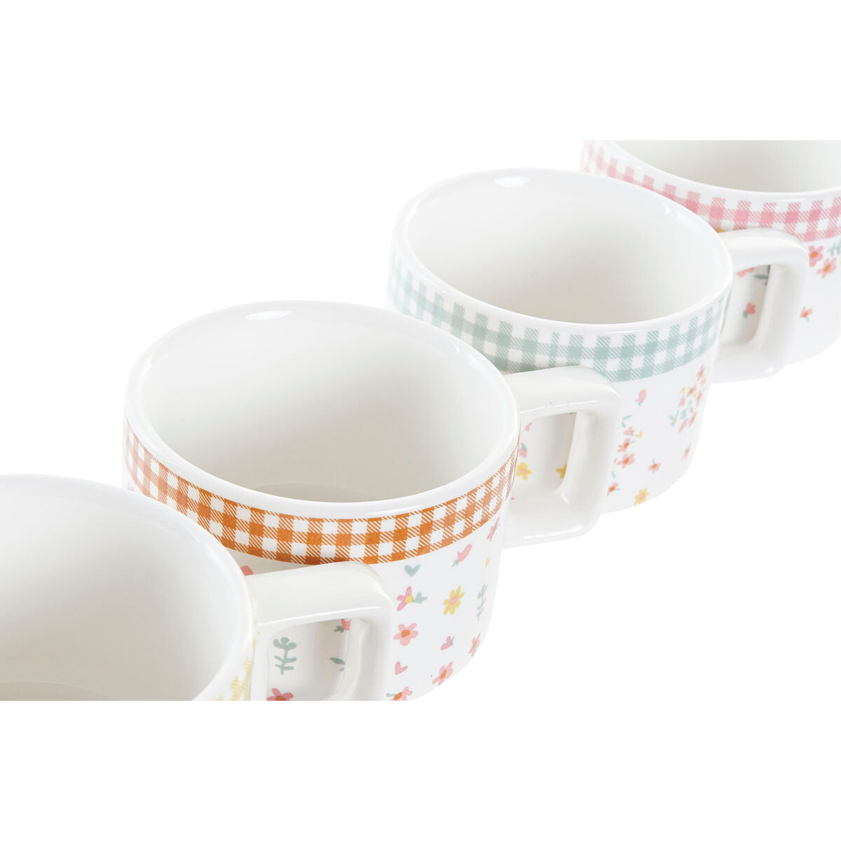 Piece Coffee Cup Set DKD Home Decor Red Metal Brown Green Yellow 260