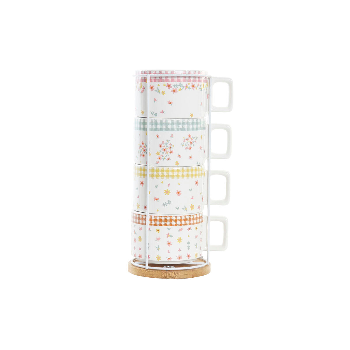 Piece Coffee Cup Set DKD Home Decor Red Metal Brown Green Yellow 260