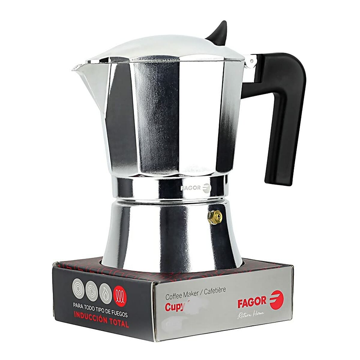 Italian Coffee Pot FAGOR Cupy Aluminium (9 Cups)