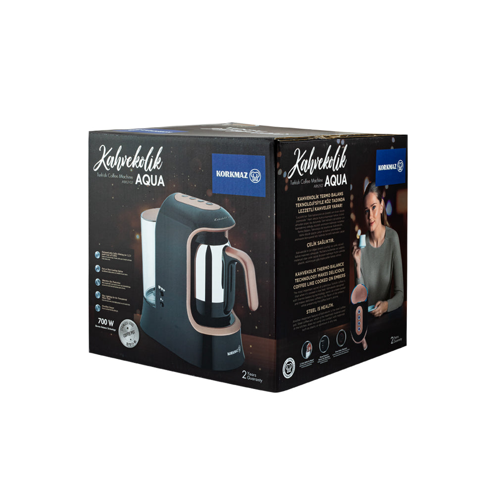 Korkmaz A862-02 Kahvekolik Aqua Turkish Coffee Maker Black/Rosagold ,