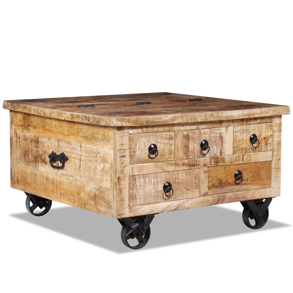 Coffee Table Reclaimed Wood 27.6"x27.6"x15"
