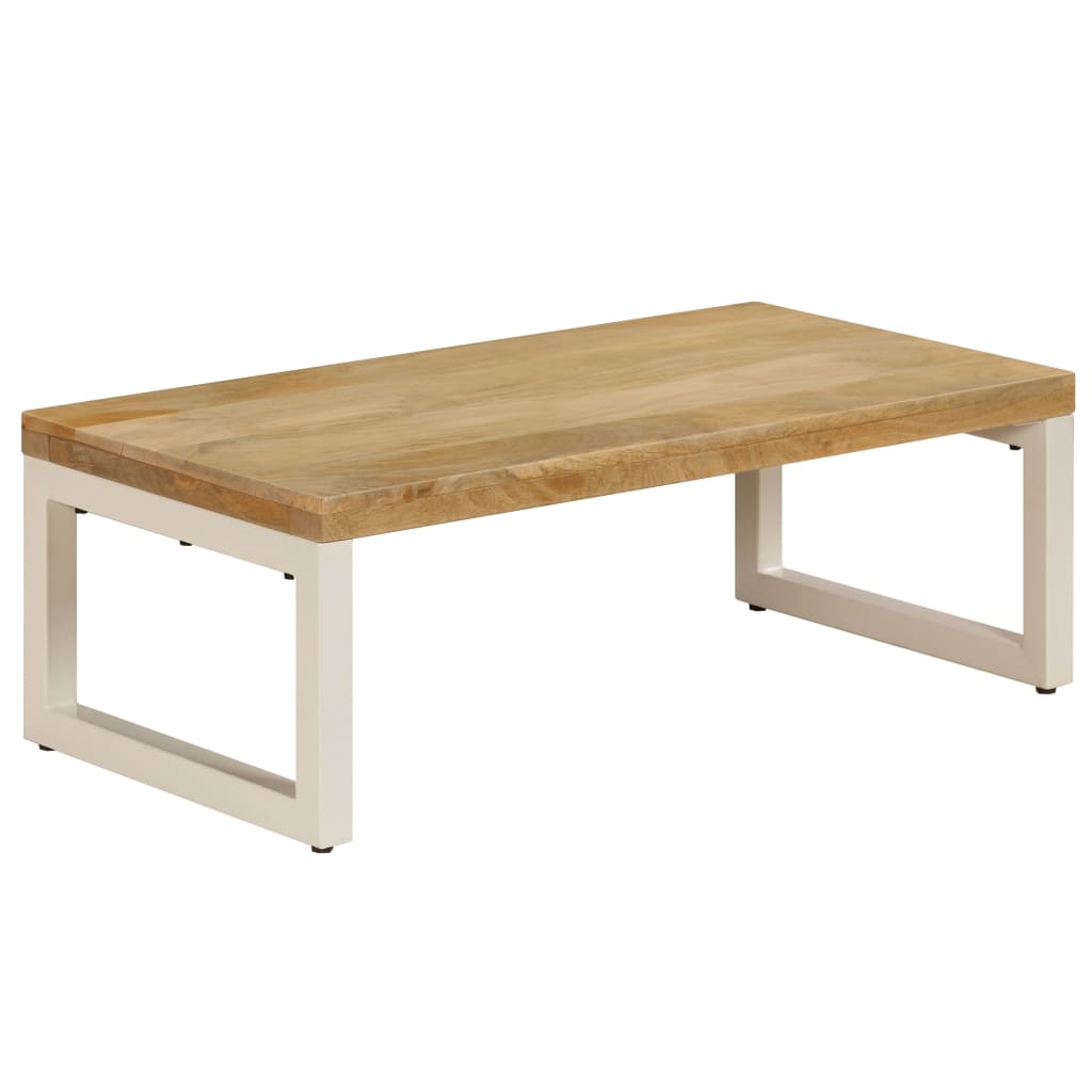 Coffee Table 43.3"x19.7"x13.8" Solid Mango Wood and Steel