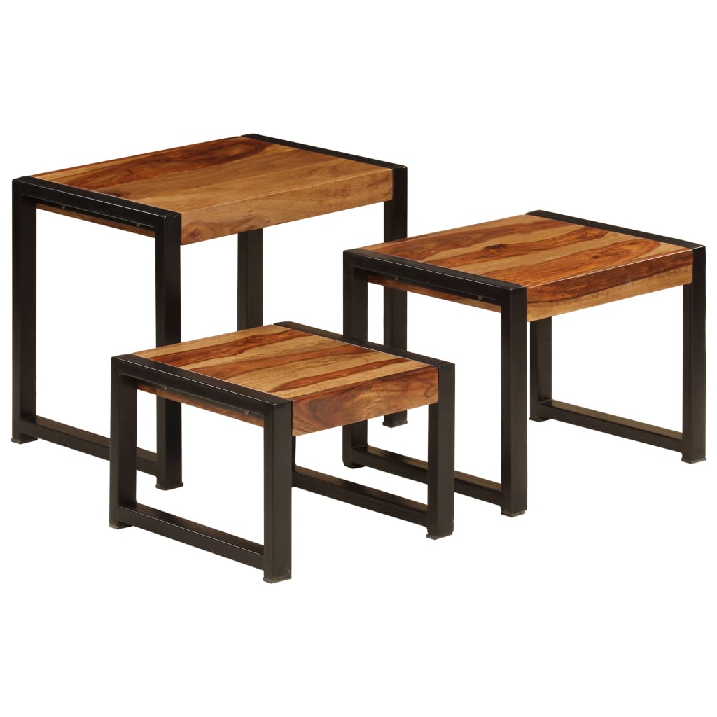 Nesting Tables 3 pcs Solid Mango Wood
