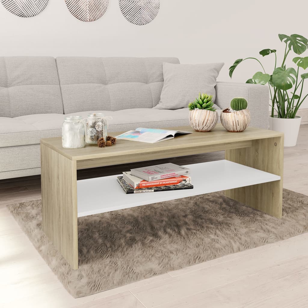 Coffee Table White 39.4"x15.7"x15.7" Chipboard