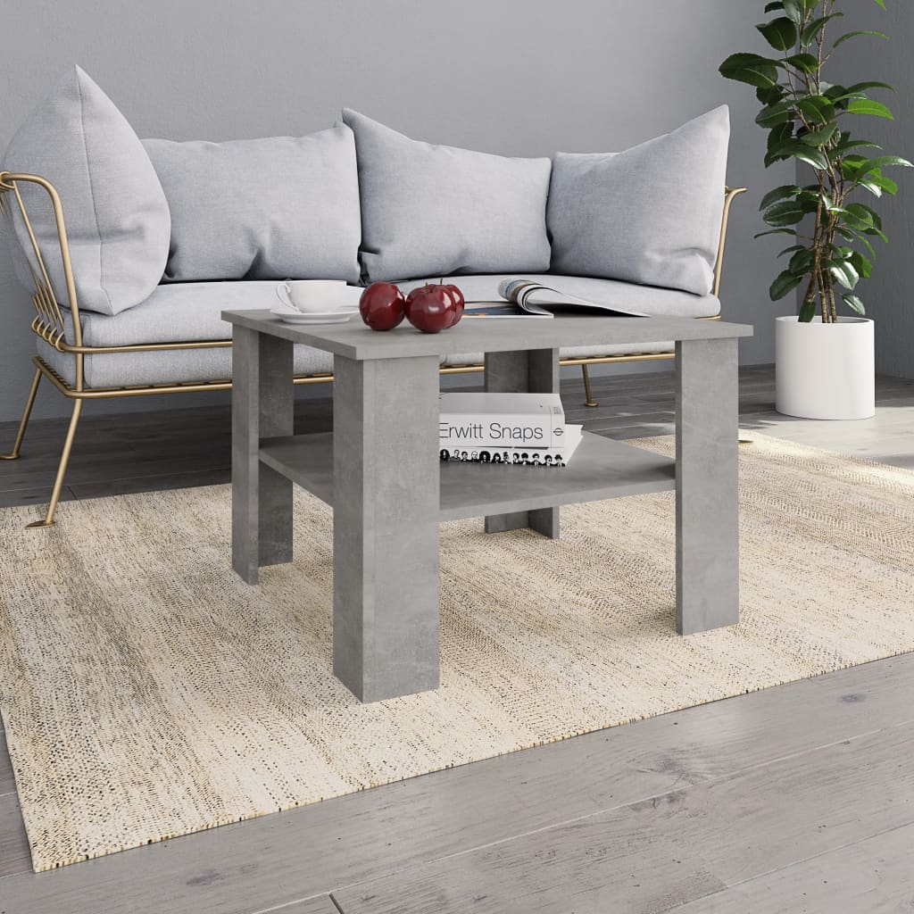 Coffee Table White 23.6"x23.6"x16.5" Chipboard