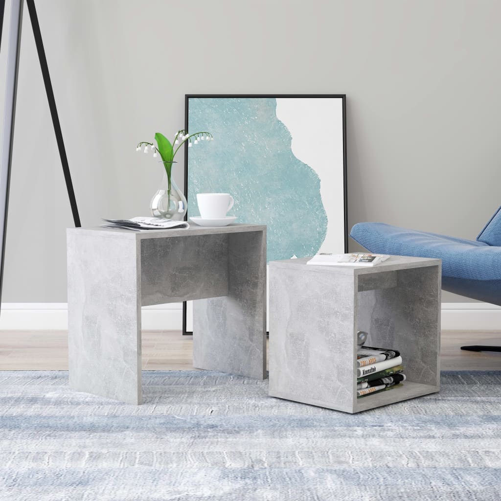 Coffee Table Set White 18.9"x11.8"x17.7" Chipboard