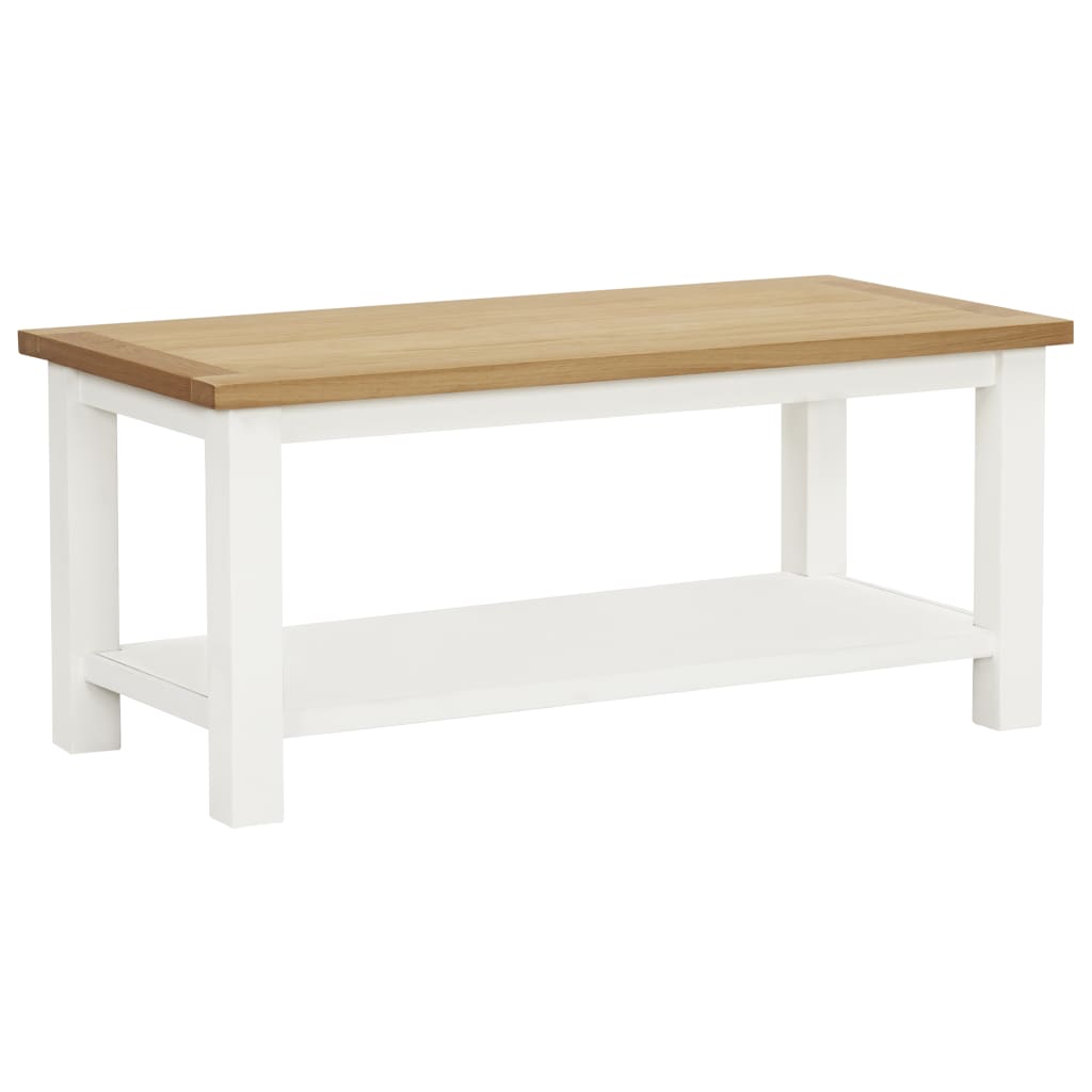 Coffee Table 35.4"x17.7"x15.7" Solid Oak Wood