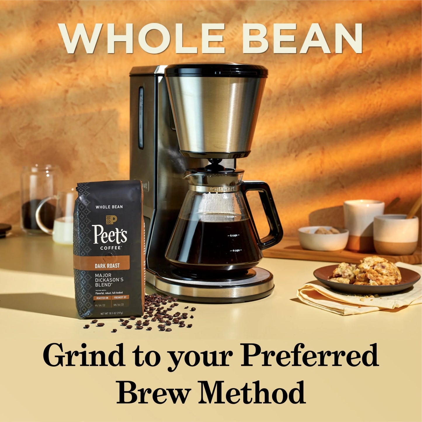 Major Dickason'S Blend Whole Bean Coffee, Premium Dark Roast Coffee Beans, 100% Arabica, 18 Oz