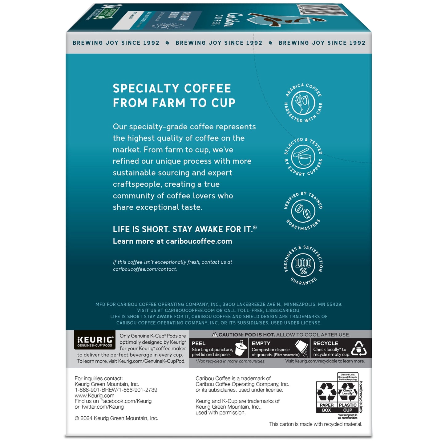 Coffee, Obsidian Blend Dark Roast K-Cup Coffee Pods, 24 Count