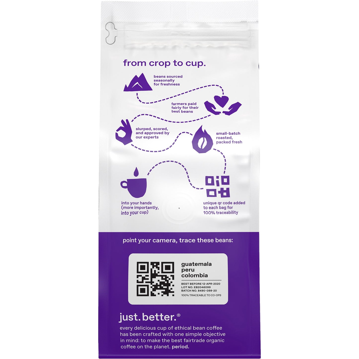 Fair Trade Organic Coffee, Lush Medium Dark Roast, Whole Bean Coffee, 12 Oz. Bag